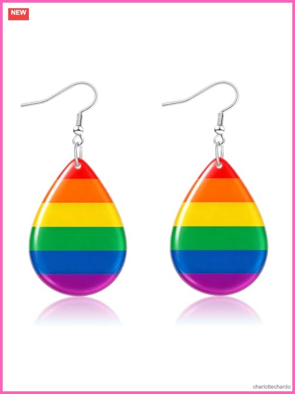 Waterdrop Acrylic Dangle Earrings Lightweight Pride LGBT Jewelry Gift